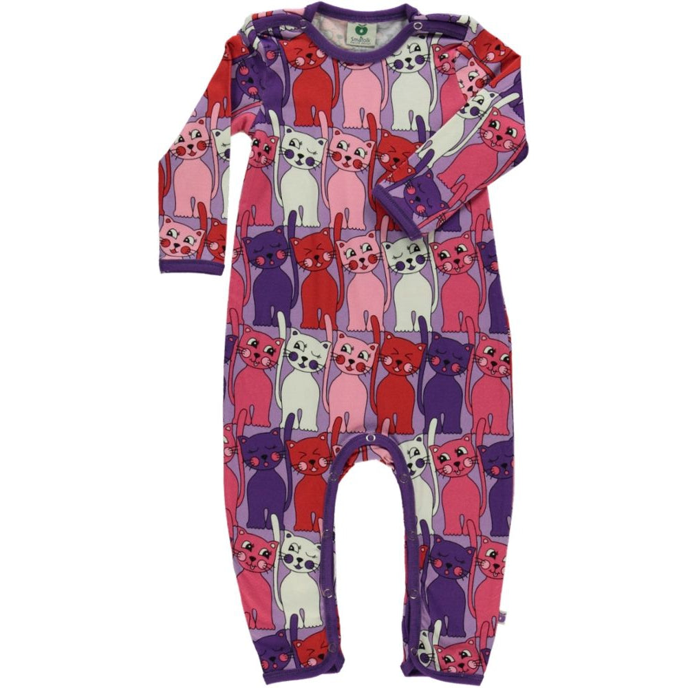 Cats Long Sleeve Suit in Viola - 2 Left Size 1-3 & 9-12 months-Smafolk-Modern Rascals