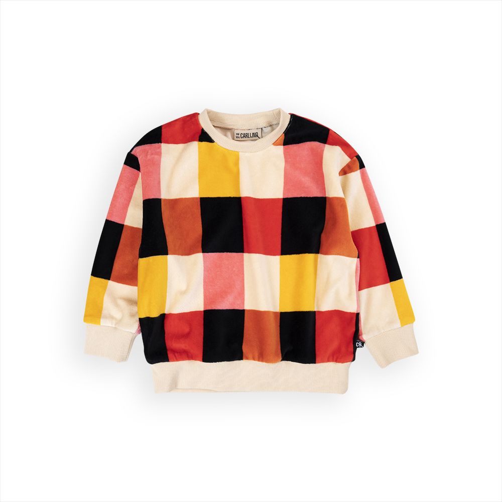 Checkers Velour Sweater-CARLIJNQ-Modern Rascals