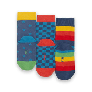 Chequerboard Socks - 3 Pack - 1 Left Size 2-4 years-Kite-Modern Rascals