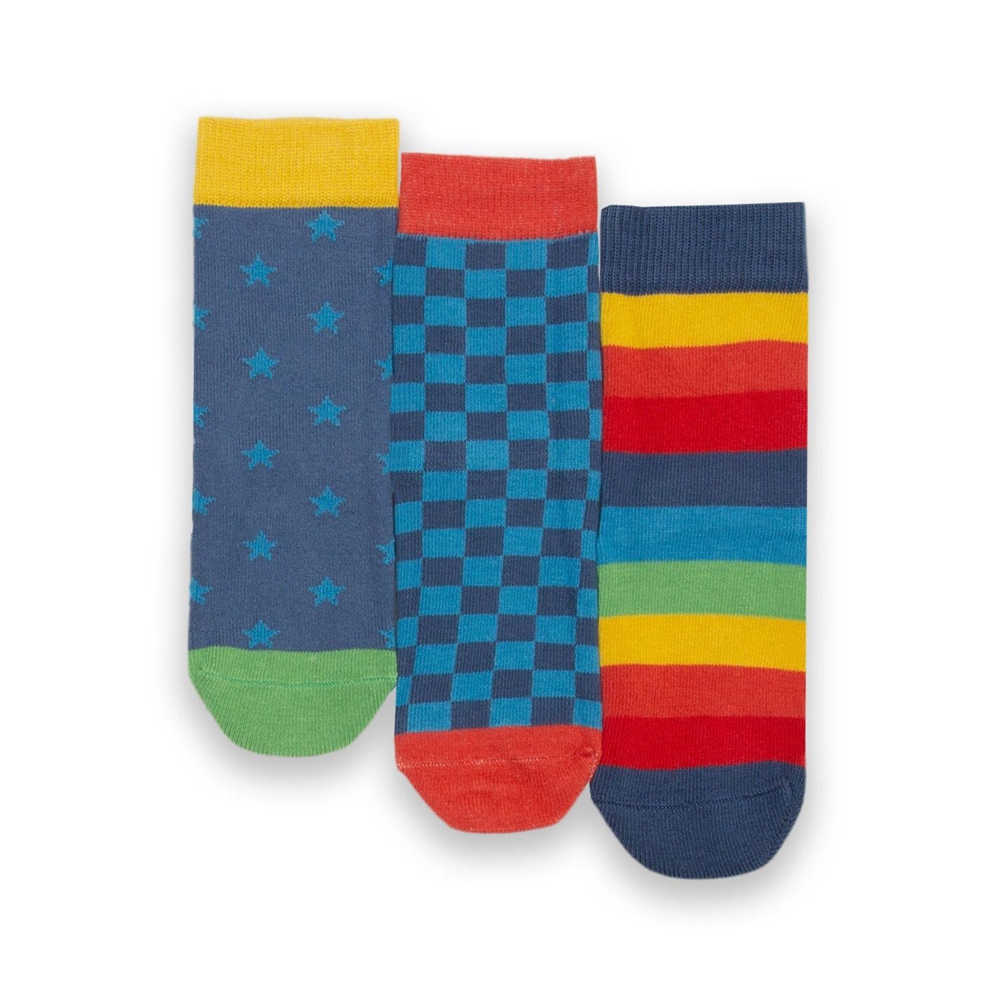 Chequerboard Socks - 3 Pack - 1 Left Size 2-4 years-Kite-Modern Rascals