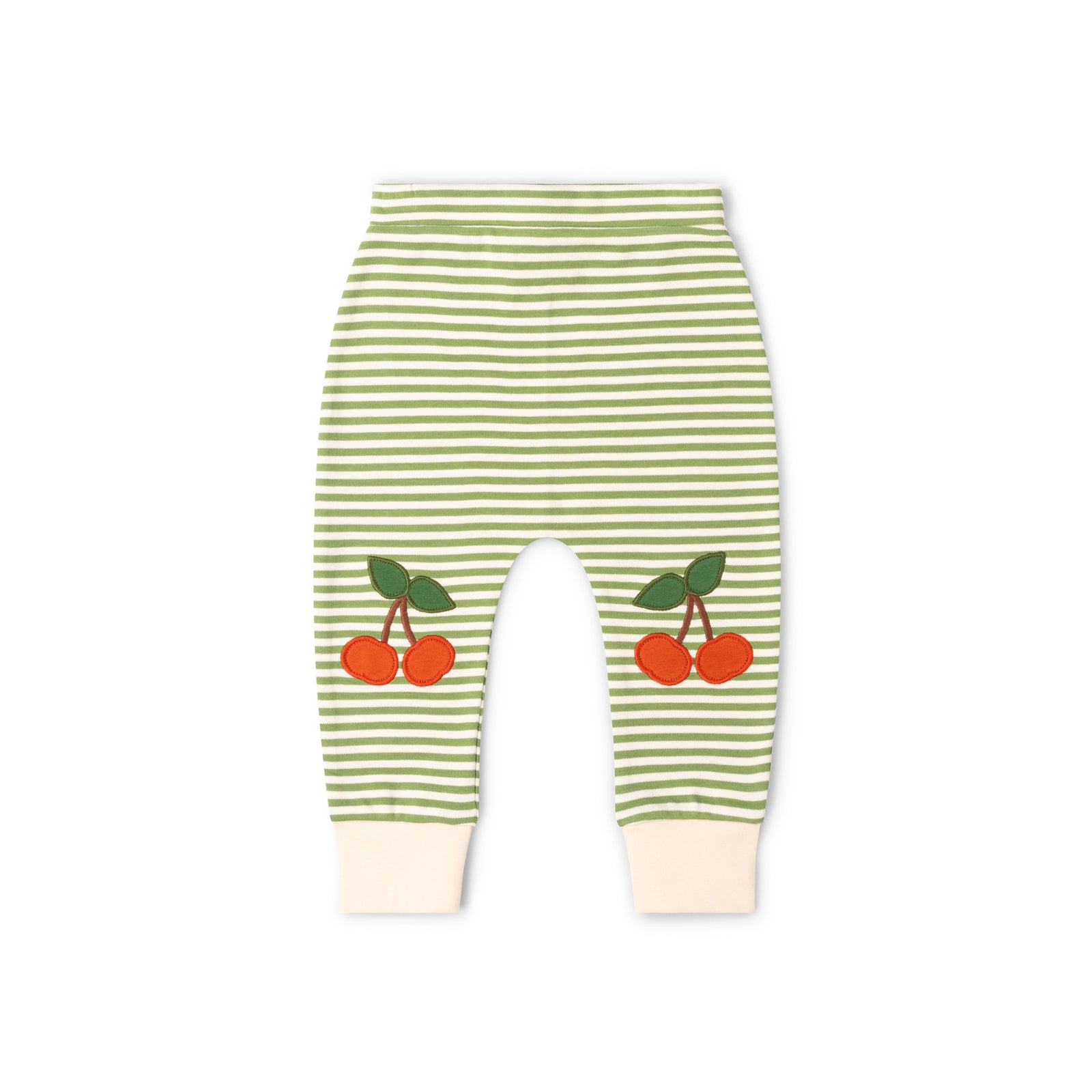 Cherry Knee Patch Striped Joggers-Little Green Radicals-Modern Rascals