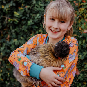 Chickens Long Sleeve Dress-Uddevalla Barn-Modern Rascals