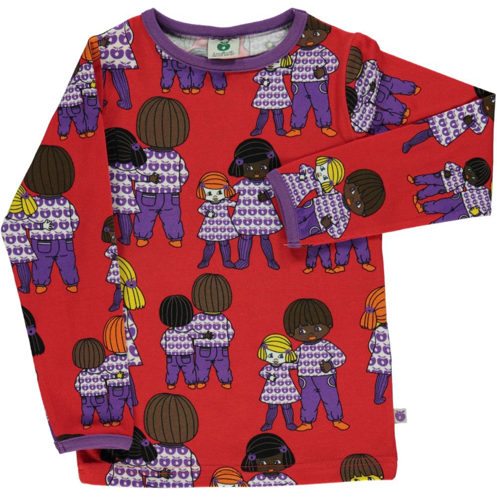Children Long Sleeve Shirt - Apple Red - 2 Left Size 7-8 & 9-10 years-Smafolk-Modern Rascals