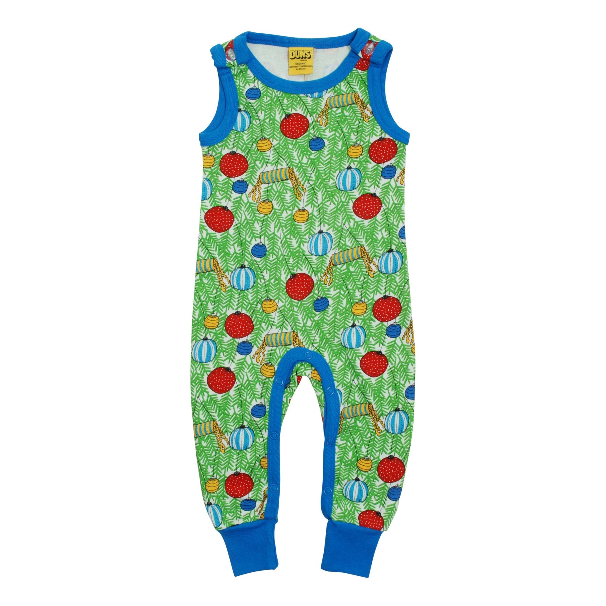 Christmas Baubles Dungarees - 2 Left Size 2-4 months-Duns Sweden-Modern Rascals