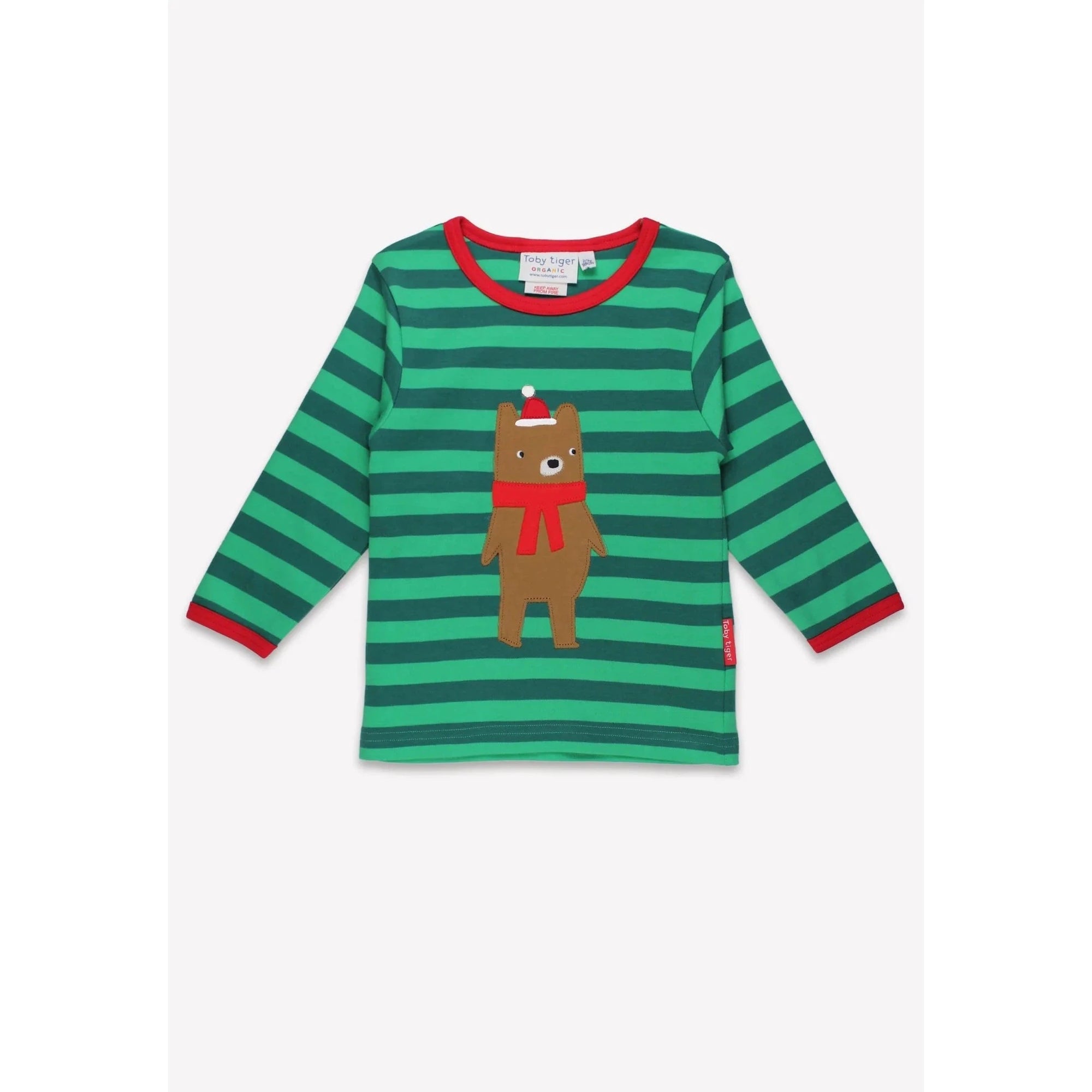 Christmas Bear Applique Long Sleeve Shirt - 2 Left Size 4-5 years-Toby Tiger-Modern Rascals
