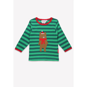 Christmas Bear Applique Long Sleeve Shirt-Toby Tiger-Modern Rascals