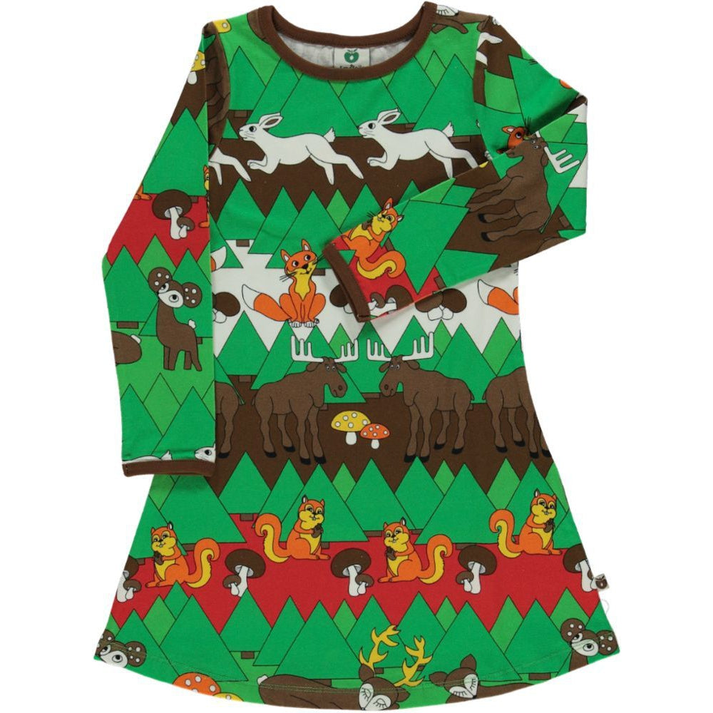 Christmas Landscape Long Sleeve A-Line Dress - 2 Left Size 9-10 & 11-12 years-Smafolk-Modern Rascals