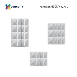 Clear Rectangle Pack - 12 pieces-Connetix-Modern Rascals