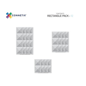 Clear Rectangle Pack - 12 pieces-Connetix-Modern Rascals