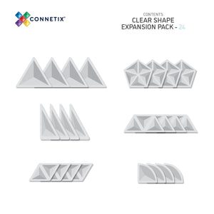 Clear Shapes Expansion Pack - 24 pieces-Connetix-Modern Rascals