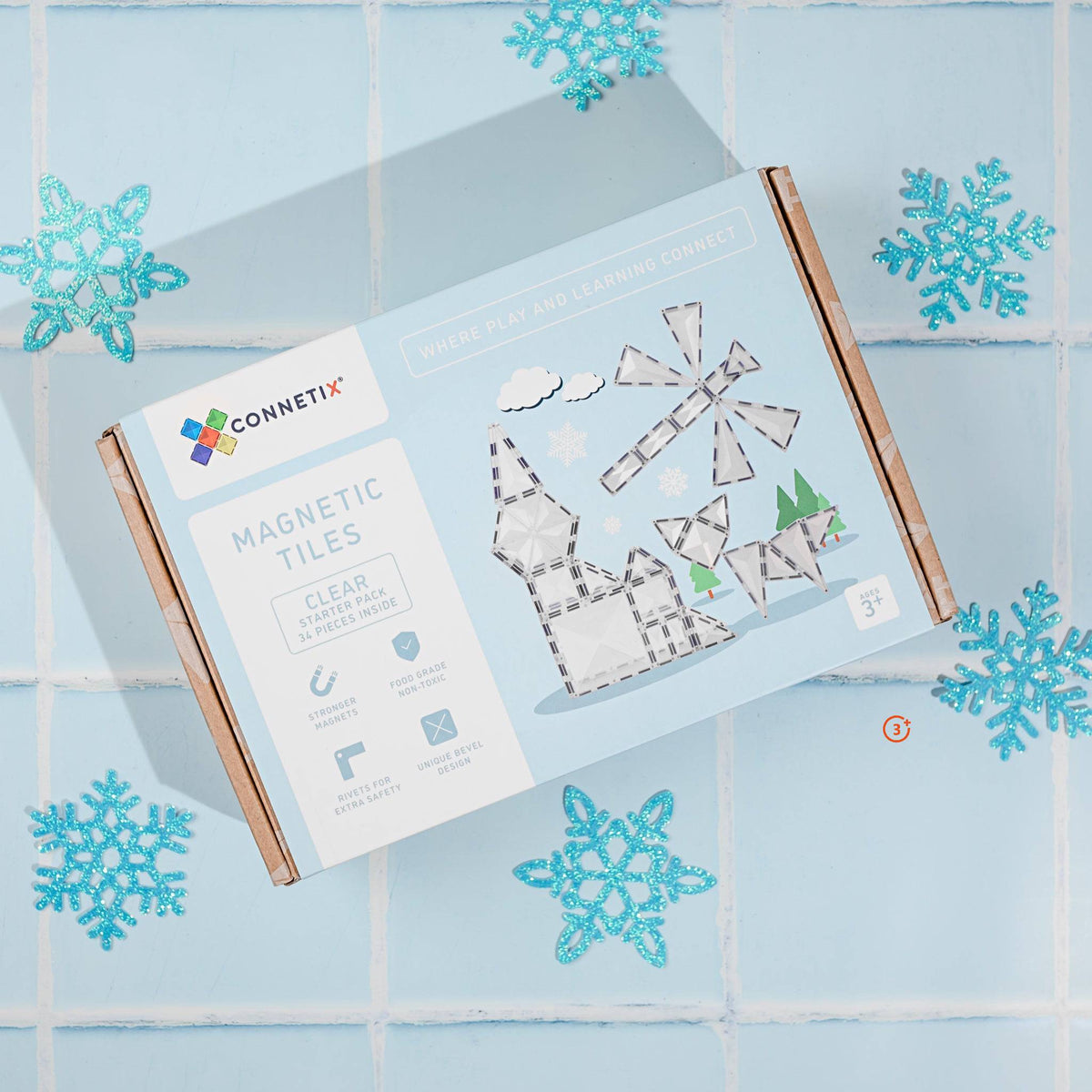 Clear Starter Pack - 34 pieces-Connetix-Modern Rascals