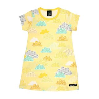 Cloud Short Sleeve Dress - Light Lemon - 1 Left Size 2-4 years-Villervalla-Modern Rascals