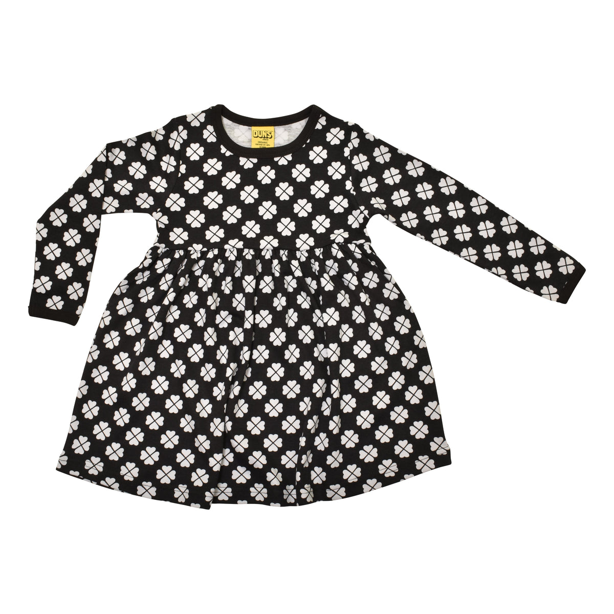 Clover - Black Long Sleeve Dress With Gathered Skirt-Duns Sweden-Modern Rascals