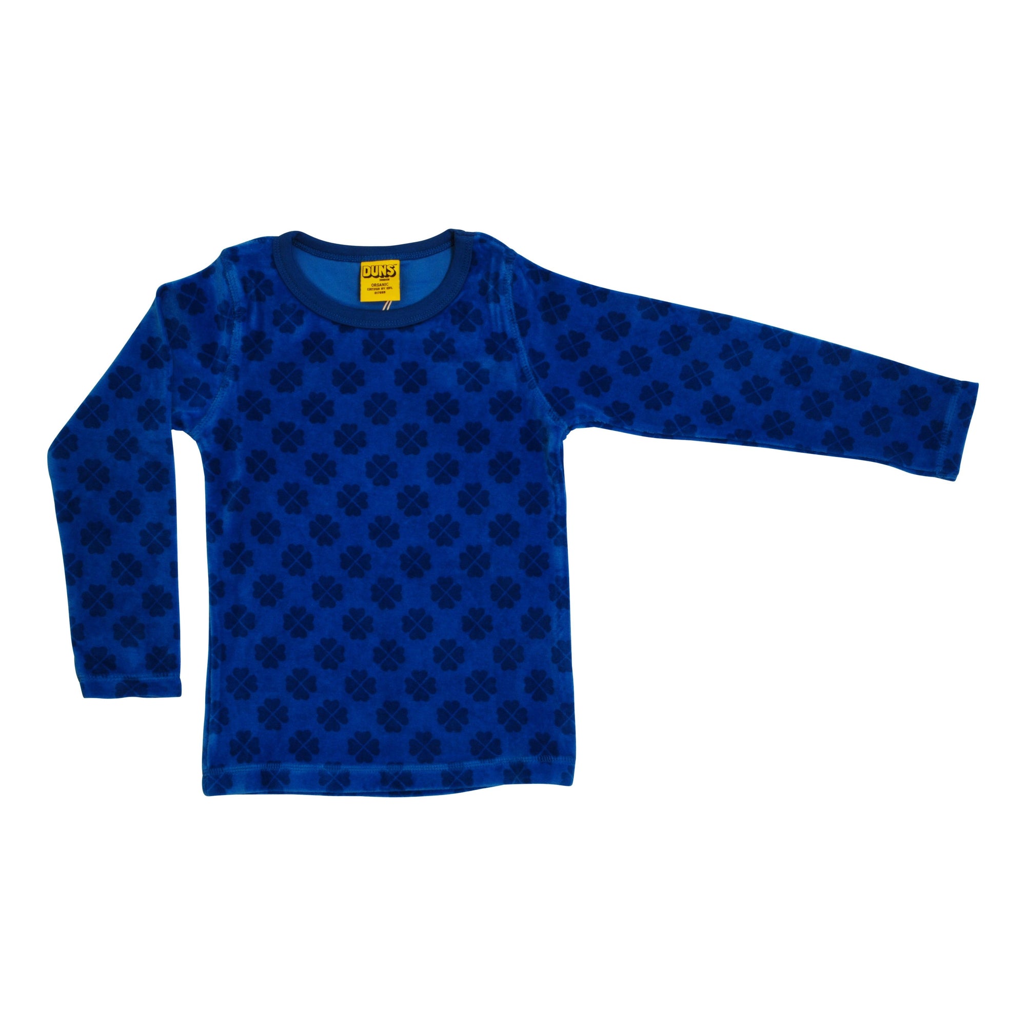 Clover - Blue Velour Long Sleeve Shirt - 2 Left Size 6-8 & 8-10 years-Duns Sweden-Modern Rascals