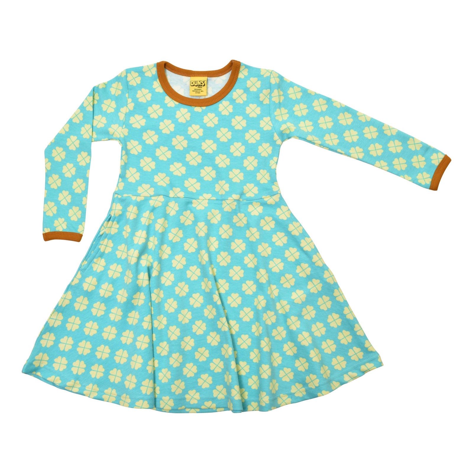 Clover - Capri Blue Long Sleeve Skater Dress-Duns Sweden-Modern Rascals