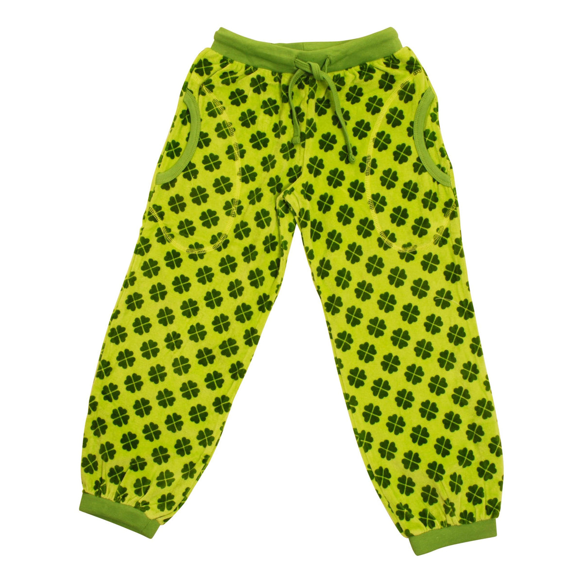 Clover - Green Velour Pants - 2 Left Size 7-8 & 10-11 years-Duns Sweden-Modern Rascals