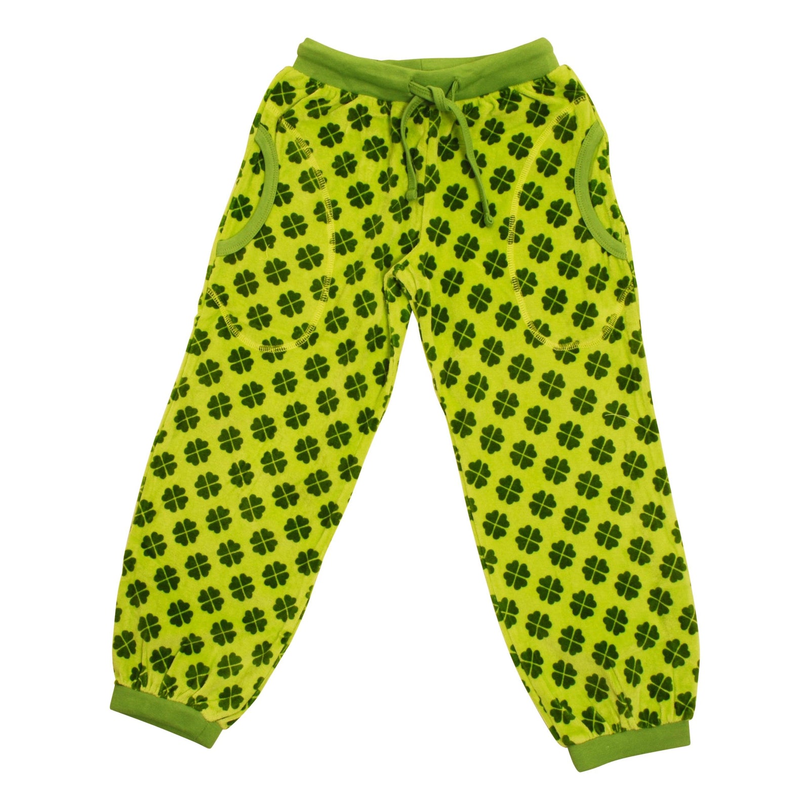 Clover - Green Velour Pants - 2 Left Size 7-8 & 10-11 years-Duns Sweden-Modern Rascals