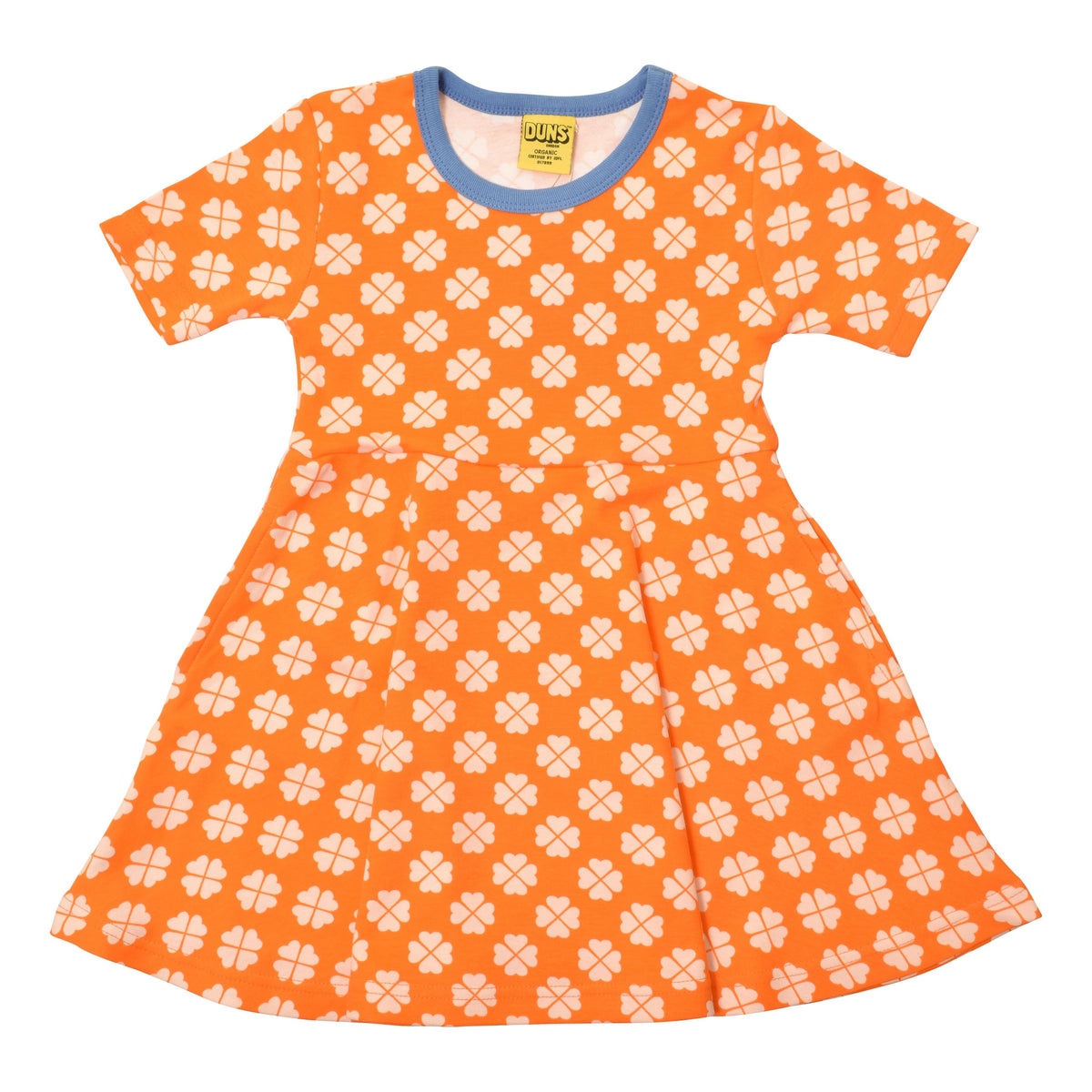 Clover - Orange Short Sleeve Skater Dress-Duns Sweden-Modern Rascals