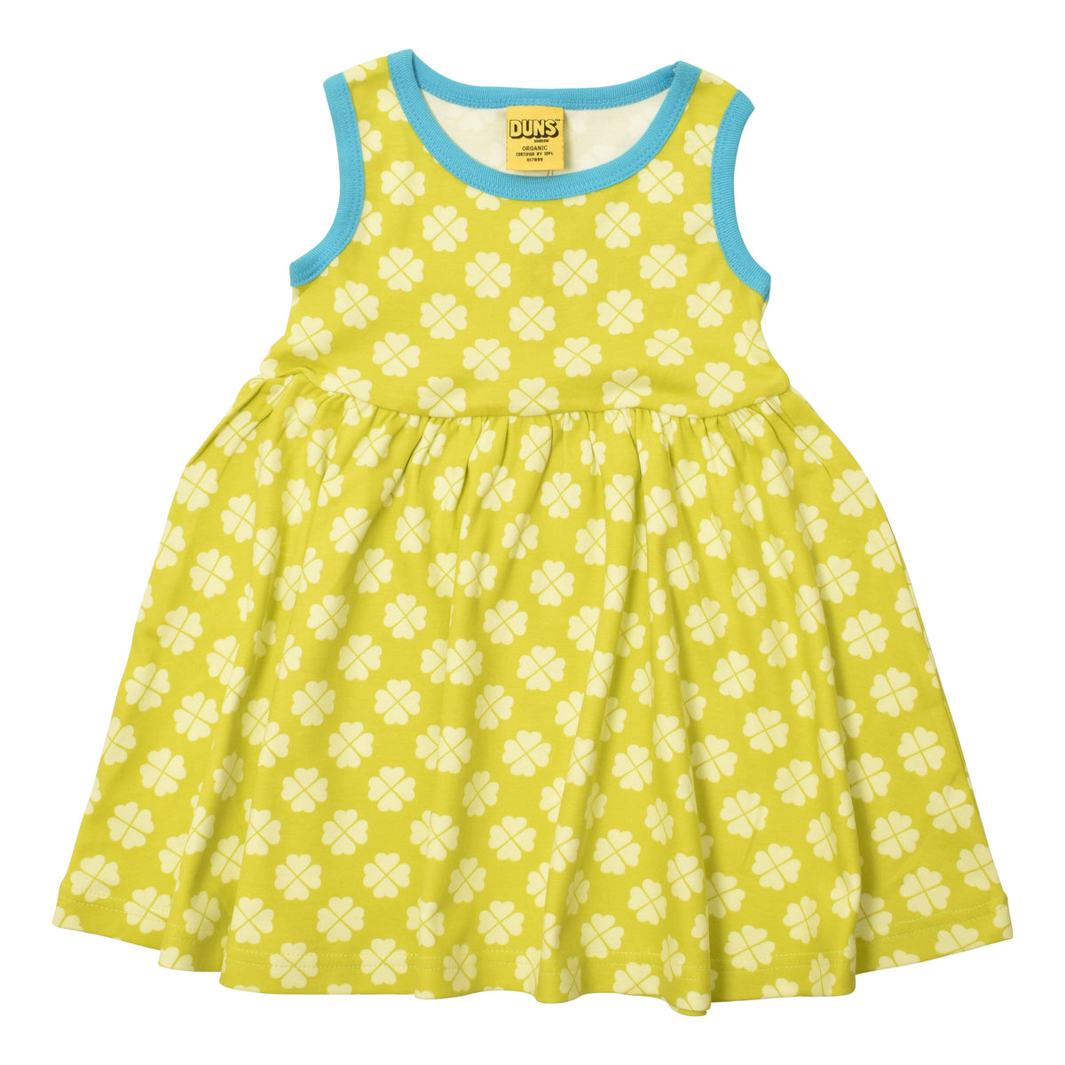 Clover - Spring Green Sleeveless Dress With Gathered Skirt-Duns Sweden-Modern Rascals