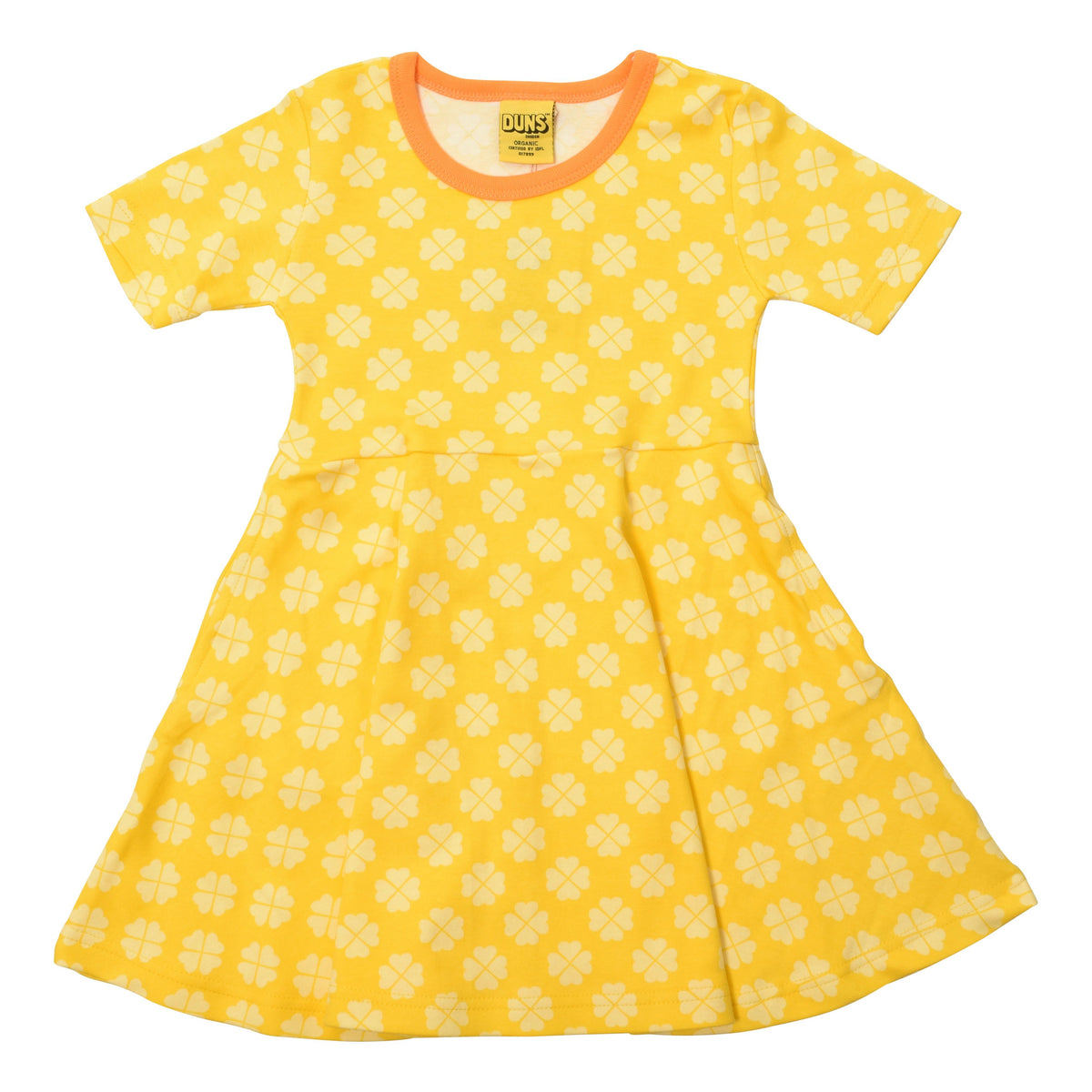 Clover - Yellow Short Sleeve Skater Dress-Duns Sweden-Modern Rascals