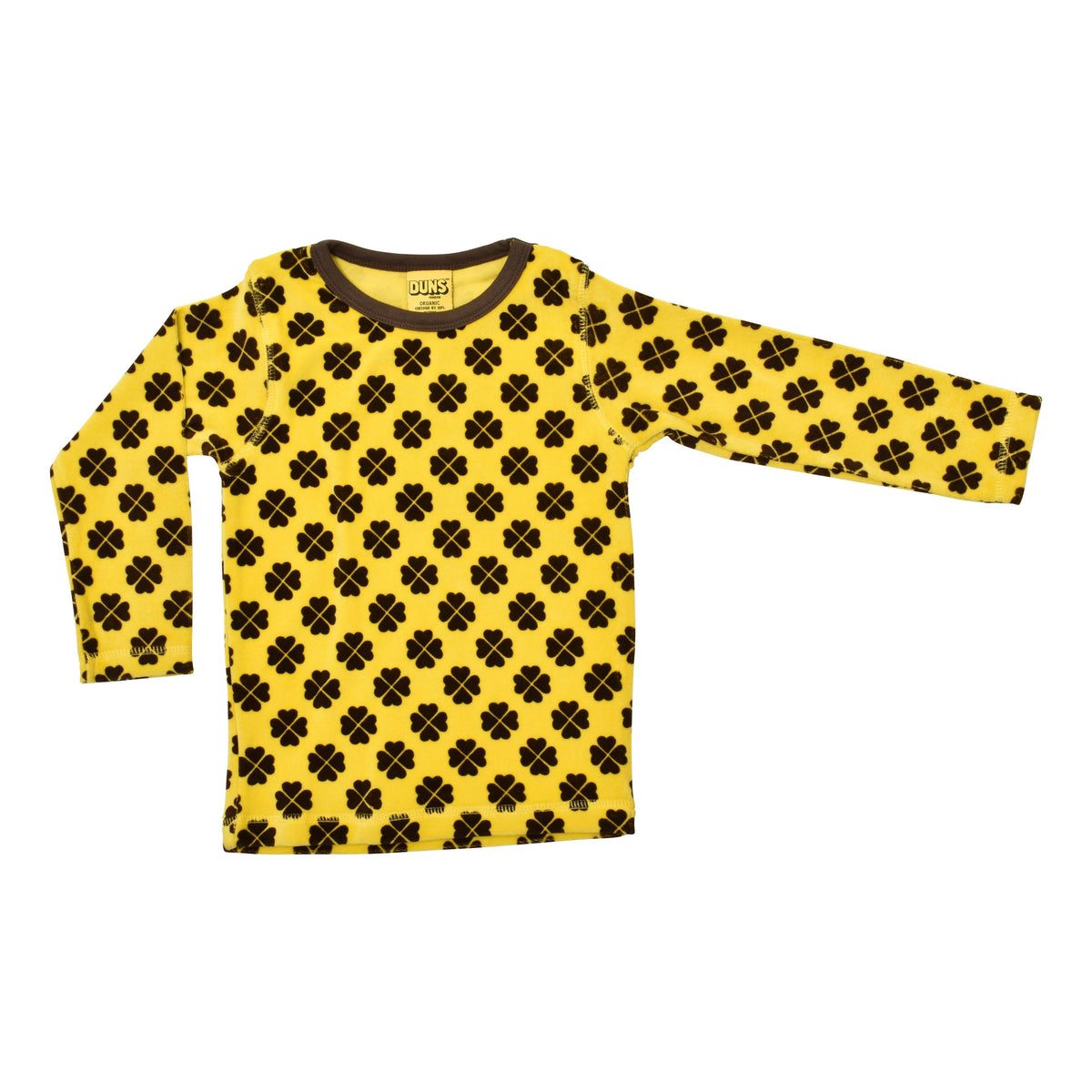 Clover - Yellow Velour Long Sleeve Shirt - 2 Left Size 6-8 & 10-12 years-Duns Sweden-Modern Rascals