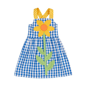 Cobalt Gingham/Daisy Allie Daisy Dress-Frugi-Modern Rascals