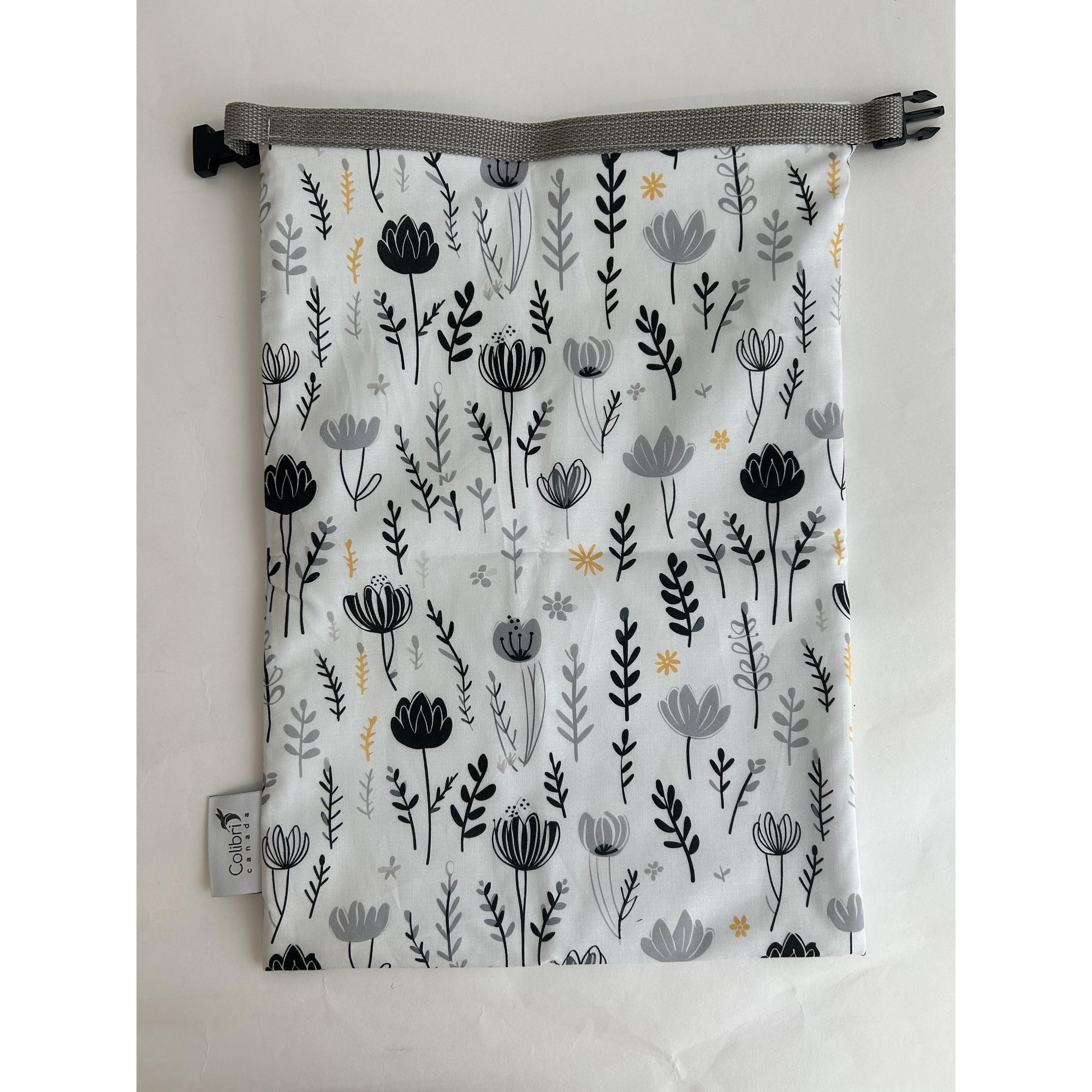 Colibri Reusable Cloth Bread Bag - Black and Grey Flower-Colibri-Modern Rascals