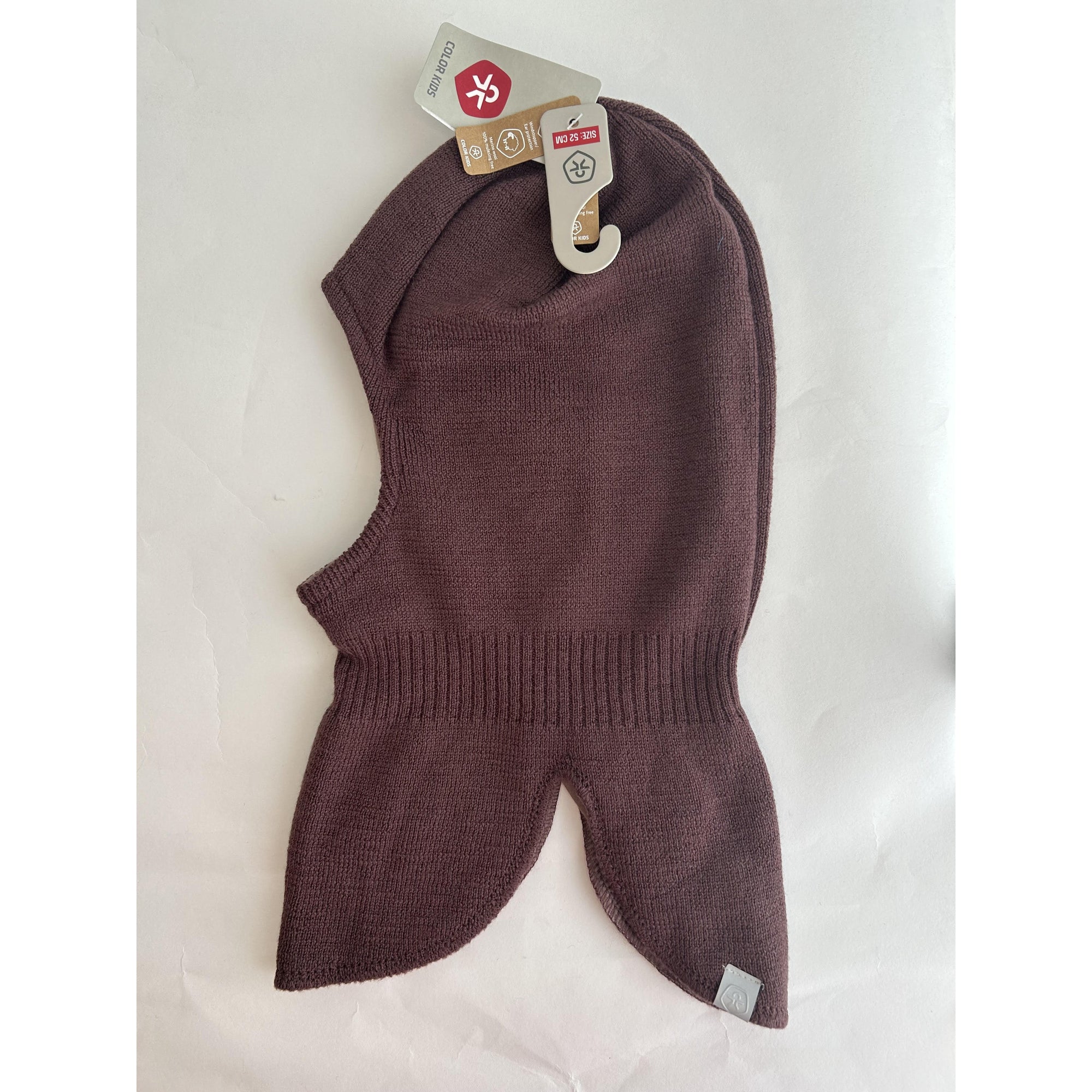 Color Kids Lined Knit Wool Balaclava in Marron - Size 2-6 Years (50/52)-Warehouse Find-Modern Rascals