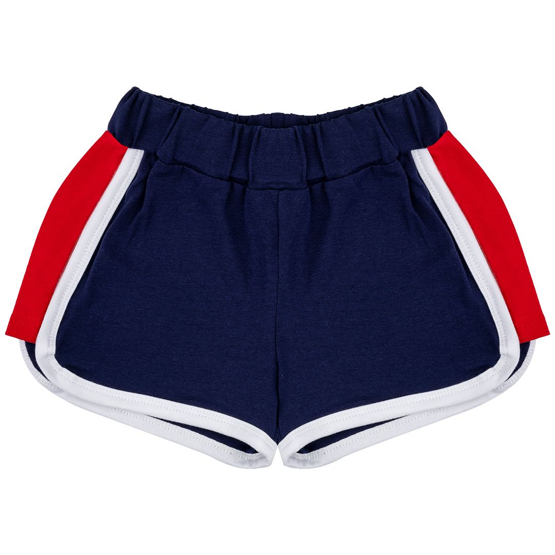 Colour Block Navy Retro Shorts - 1 Left Size 5-7 years-Raspberry Republic-Modern Rascals
