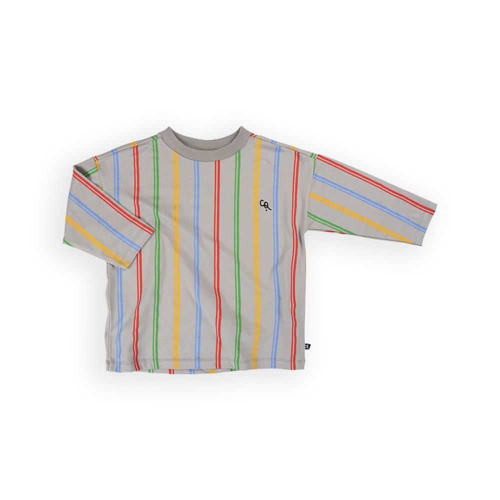 Colour Stripes Long Sleeve Oversized Shirt-CARLIJNQ-Modern Rascals