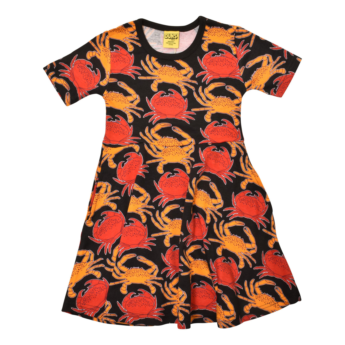 Crab - Black Short Sleeve Skater Dress-Duns Sweden-Modern Rascals