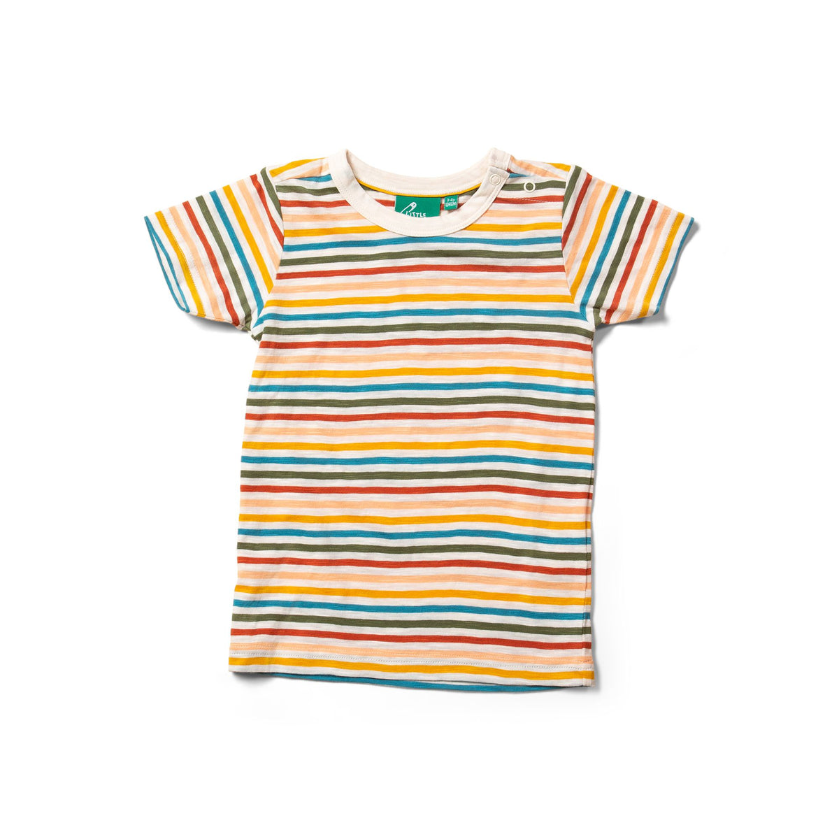 Cream Rainbow Short Sleeve T-Shirt - 1 Left Size 3-4 years-Little Green Radicals-Modern Rascals