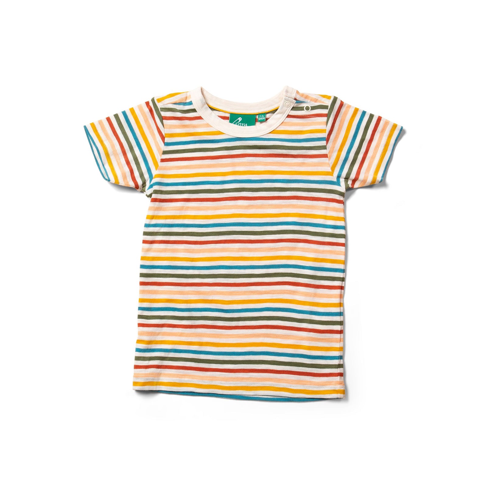 Cream Rainbow Short Sleeve T-Shirt - 1 Left Size 3-4 years-Little Green Radicals-Modern Rascals