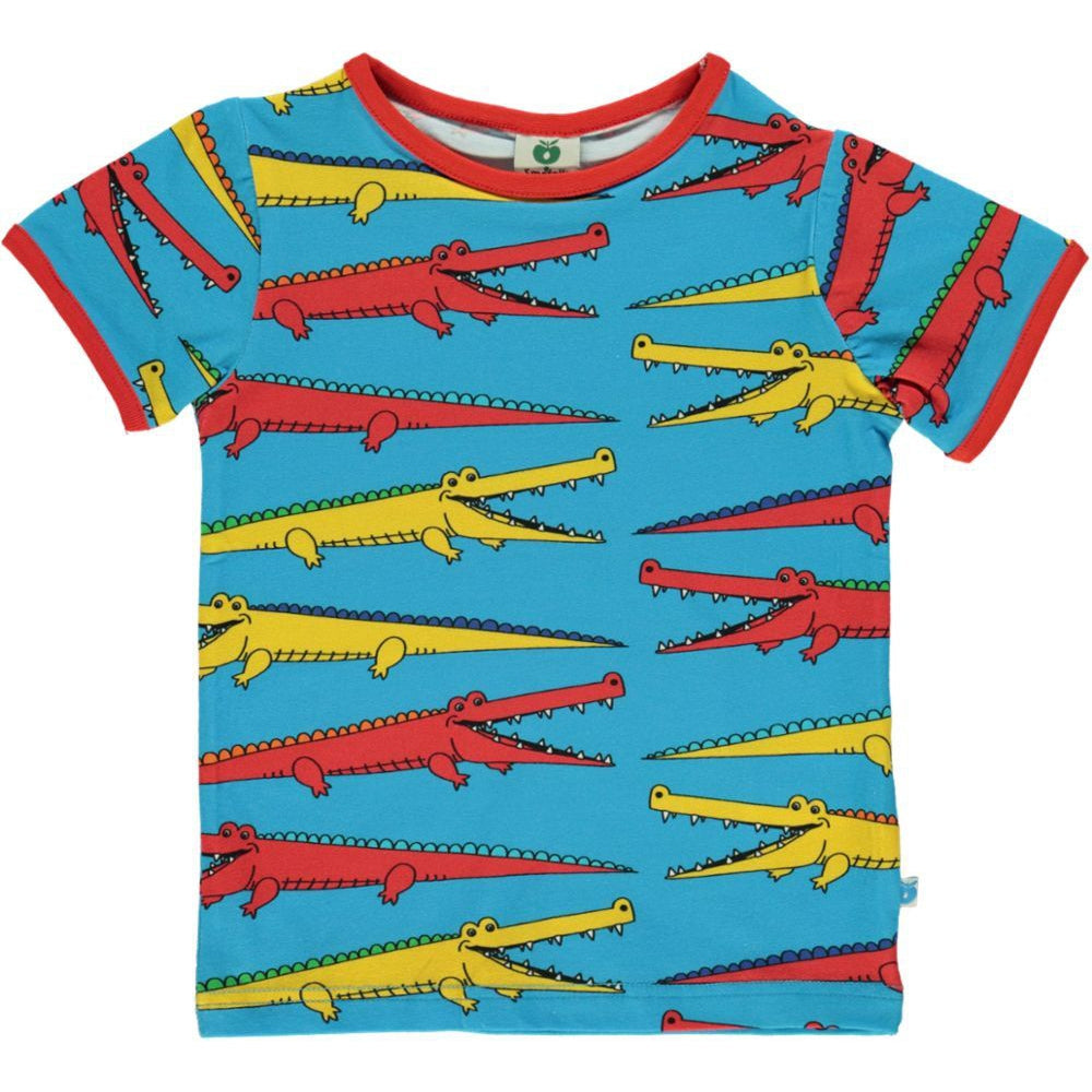 Crocodiles Short Sleeve T-Shirt - Ocean Blue - 1 Left Size 11-12 years-Smafolk-Modern Rascals