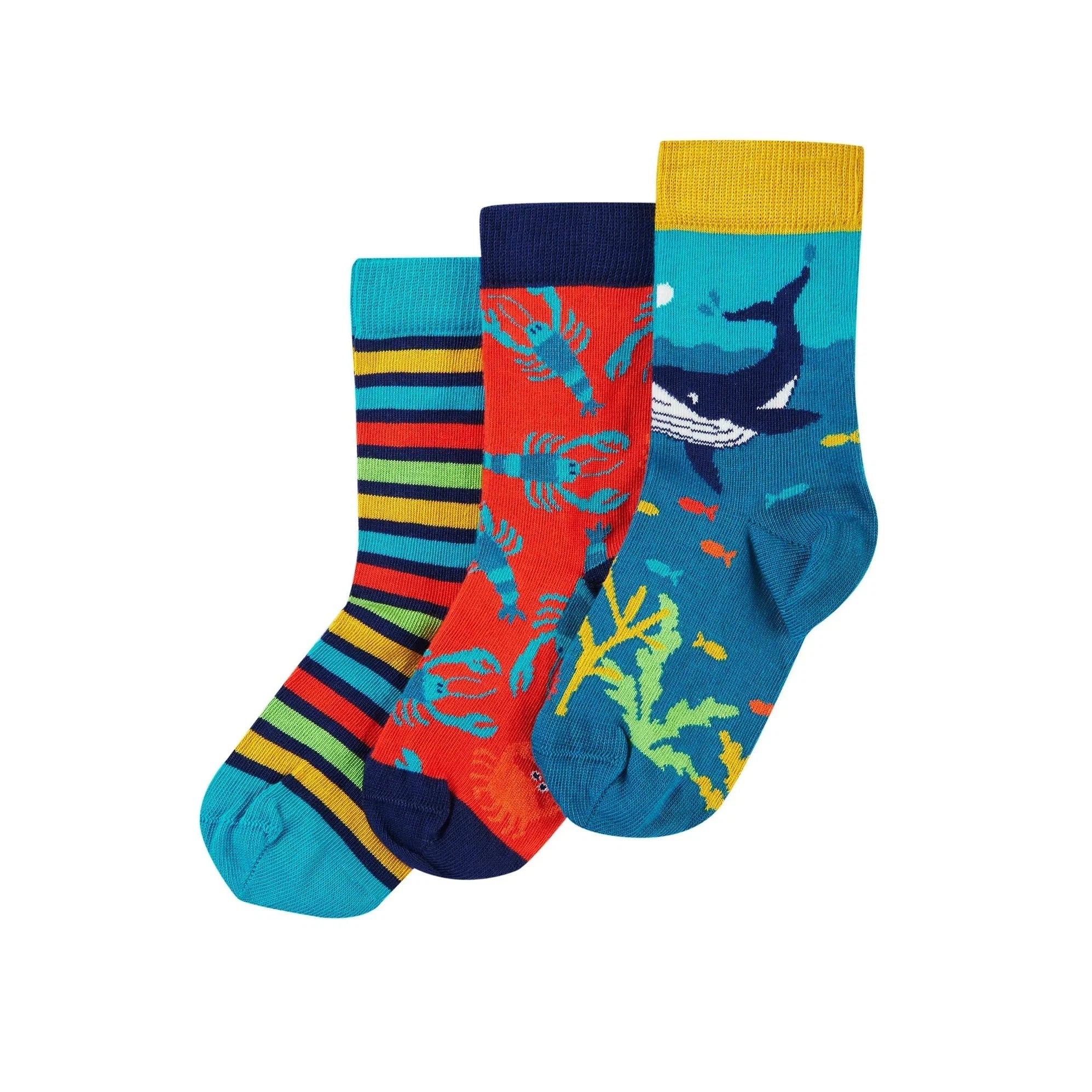 Deep Water Rock My Socks -3 Pack - 1 Left Size 2-4 years-Frugi-Modern Rascals
