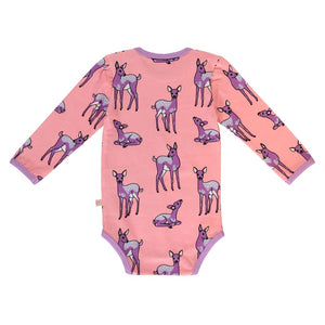 Deer Long Sleeve Onesie - Bridal Rose-Smafolk-Modern Rascals