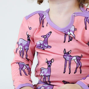 Deer Long Sleeve Onesie - Bridal Rose-Smafolk-Modern Rascals