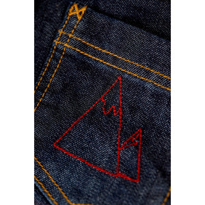 Denim/True Red Check Lumberjack Lined Jeans - 1 Left Size 2-3 years-Frugi-Modern Rascals