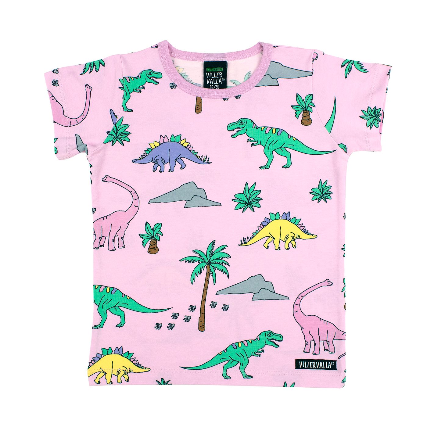 Dino Short Sleeve Shirt - Light Bloom - 1 Left Size 8-10 years-Villervalla-Modern Rascals