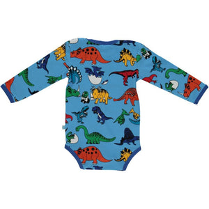 Dinosaurs Long Sleeve Onesie - Blue Grotto - 2 Left Size 3-6 & 9-12 months-Smafolk-Modern Rascals