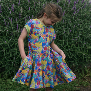 Dinosaurs Short Sleeve Dress-Uddevalla Barn-Modern Rascals