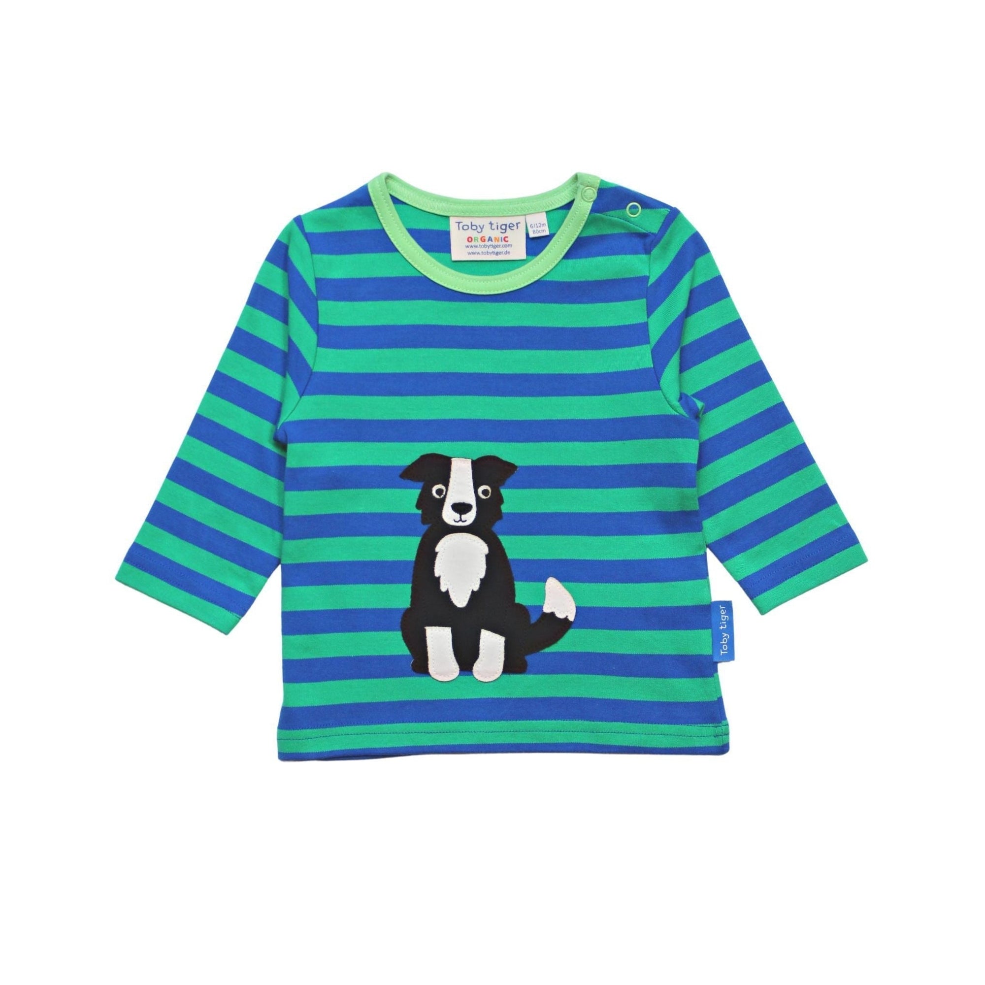Dog Applique Long Sleeve T-Shirt - 1 Left Size 7-8 years-Toby Tiger-Modern Rascals