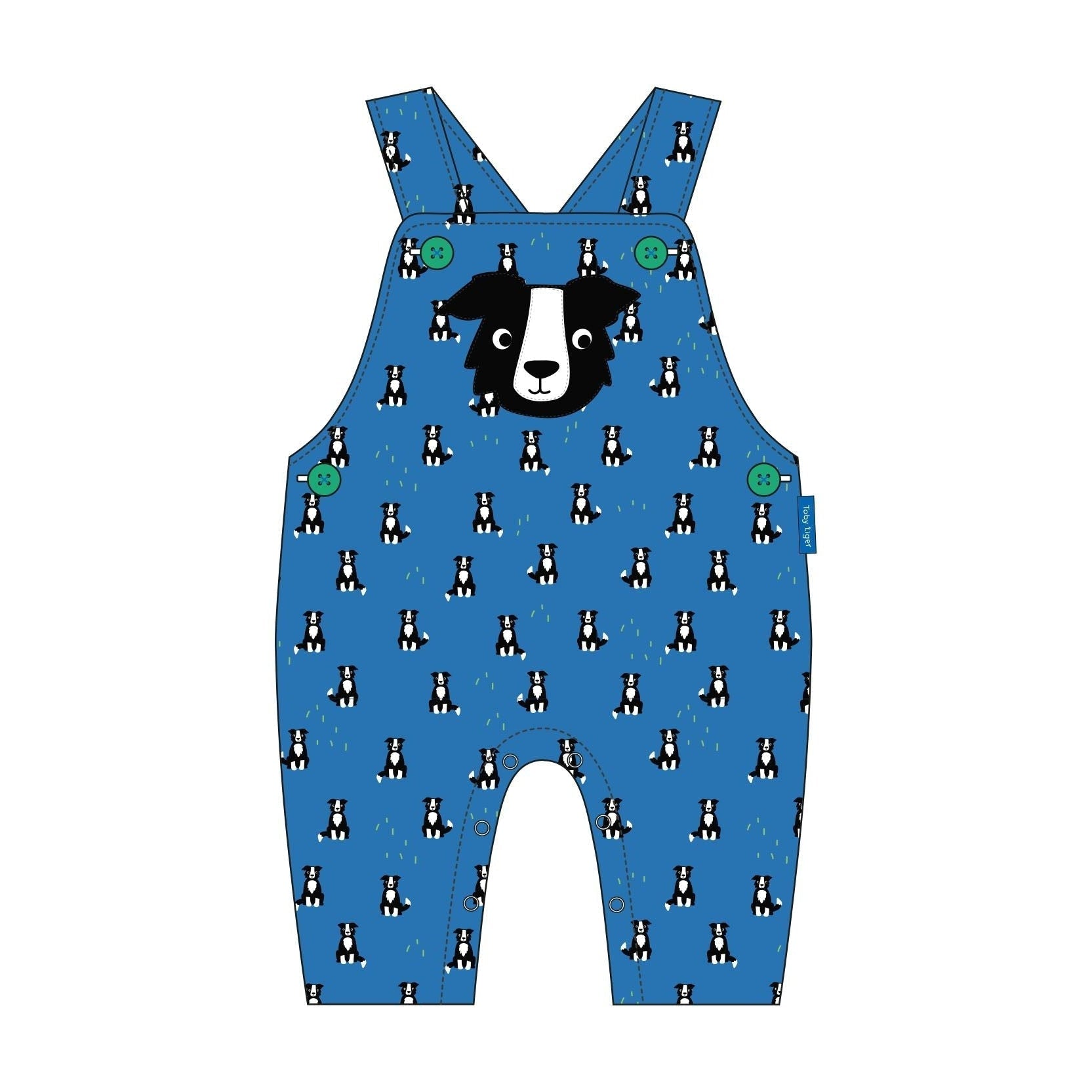 Dog Print Dungarees - 1 Left Size 12-18 months-Toby Tiger-Modern Rascals