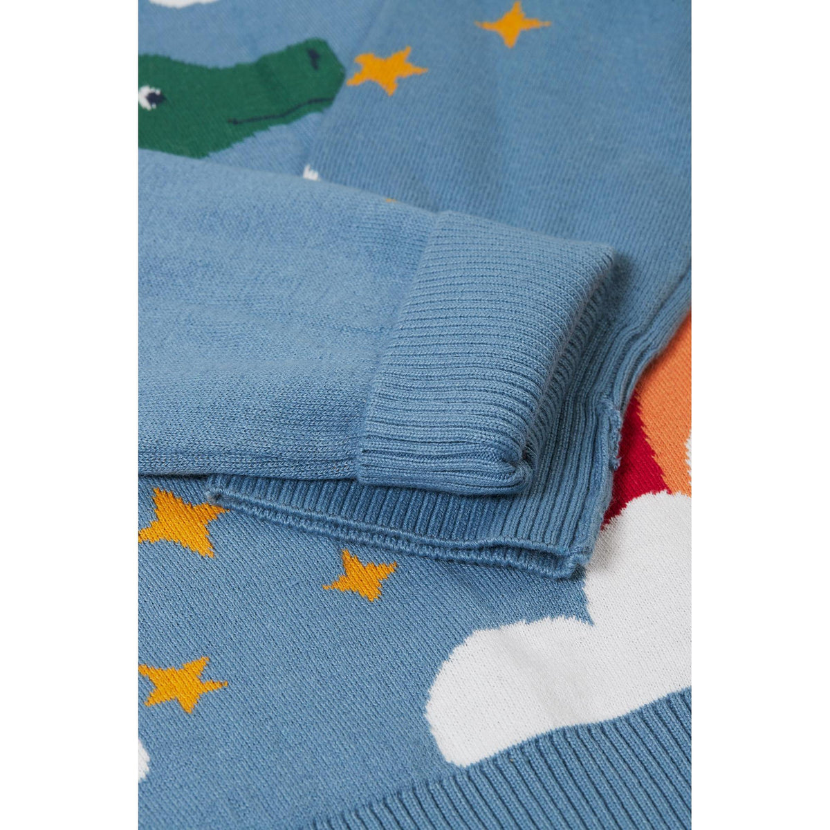 Dragon Skies Scene Elwood Knitted Sweater - 2 Left Size 9-10 years-Frugi-Modern Rascals