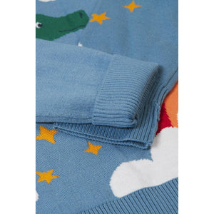 Dragon Skies Scene Elwood Knitted Sweater - 2 Left Size 9-10 years-Frugi-Modern Rascals