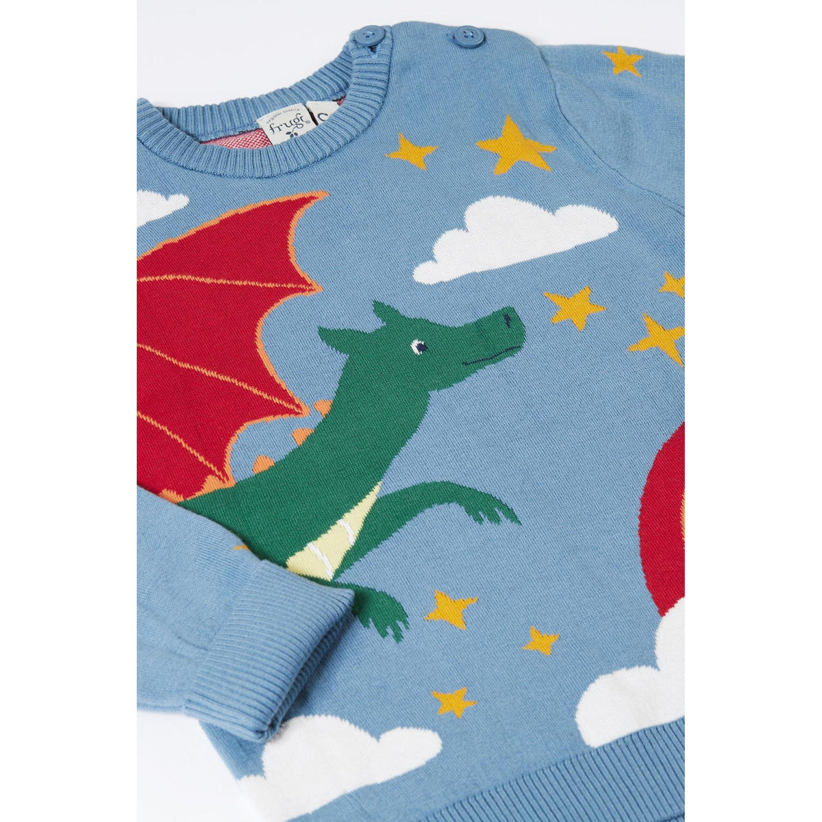 Dragon Skies Scene Elwood Knitted Sweater-Frugi-Modern Rascals
