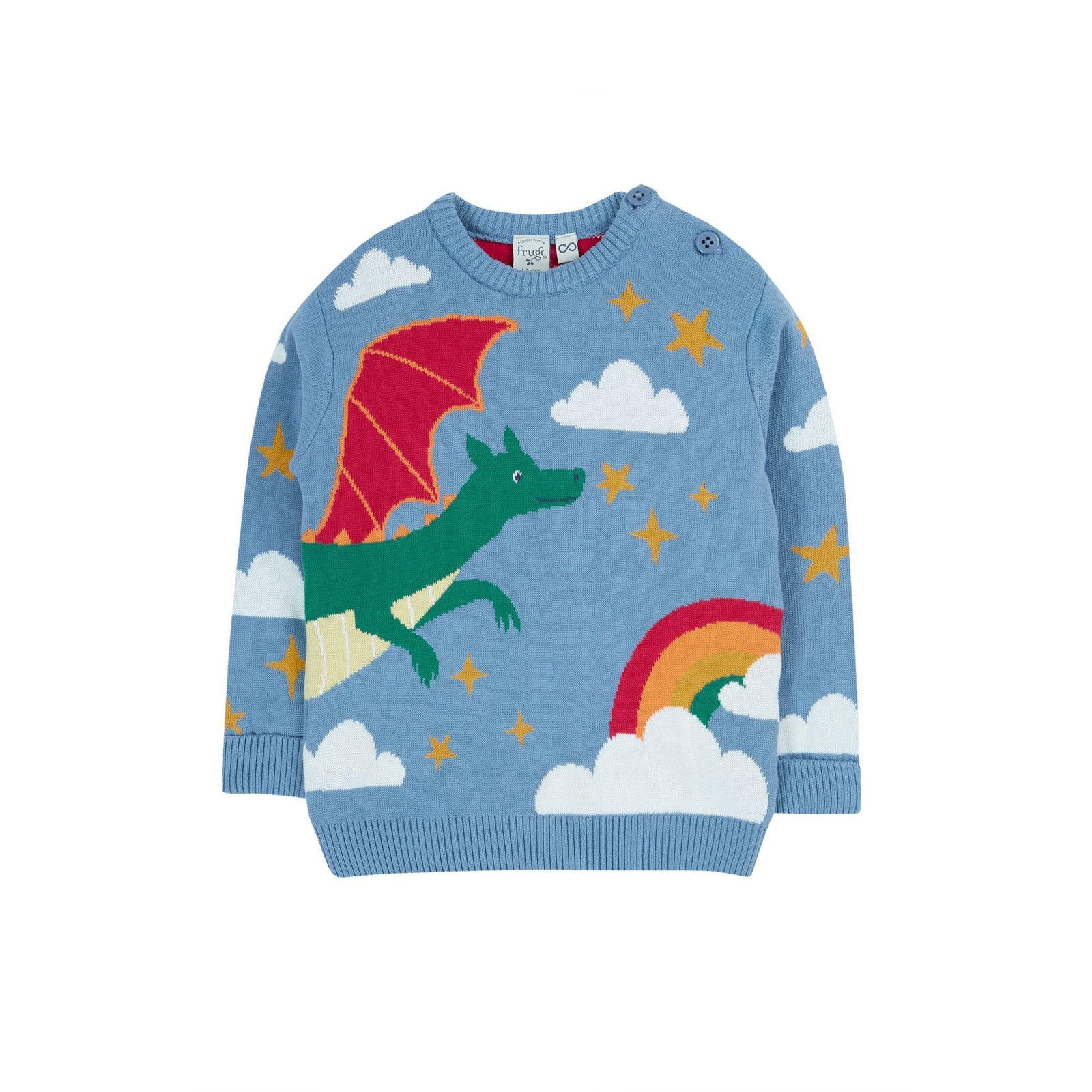 Dragon Skies Scene Elwood Knitted Sweater-Frugi-Modern Rascals