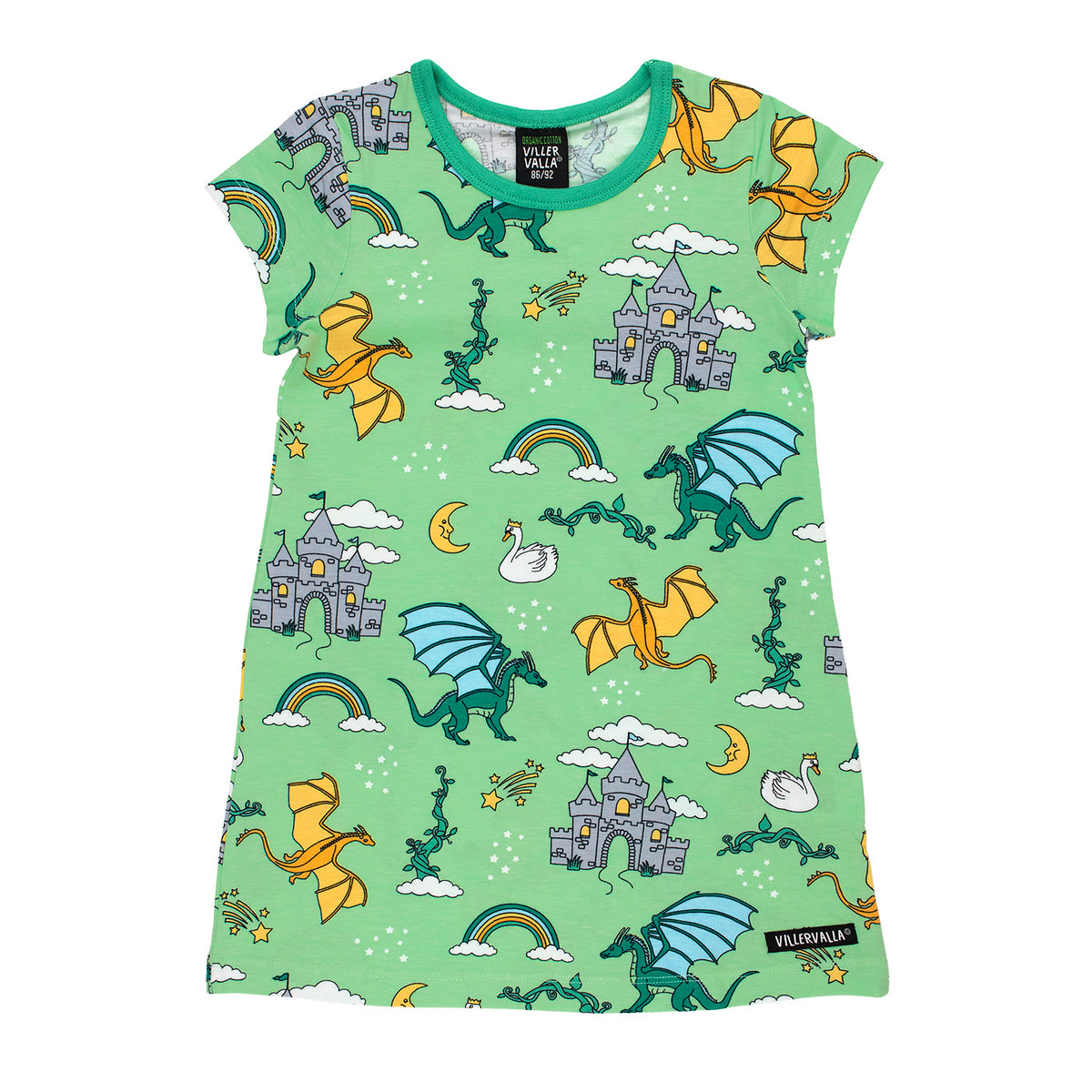 Dreamland Short Sleeve Dress - Light Fern-Villervalla-Modern Rascals