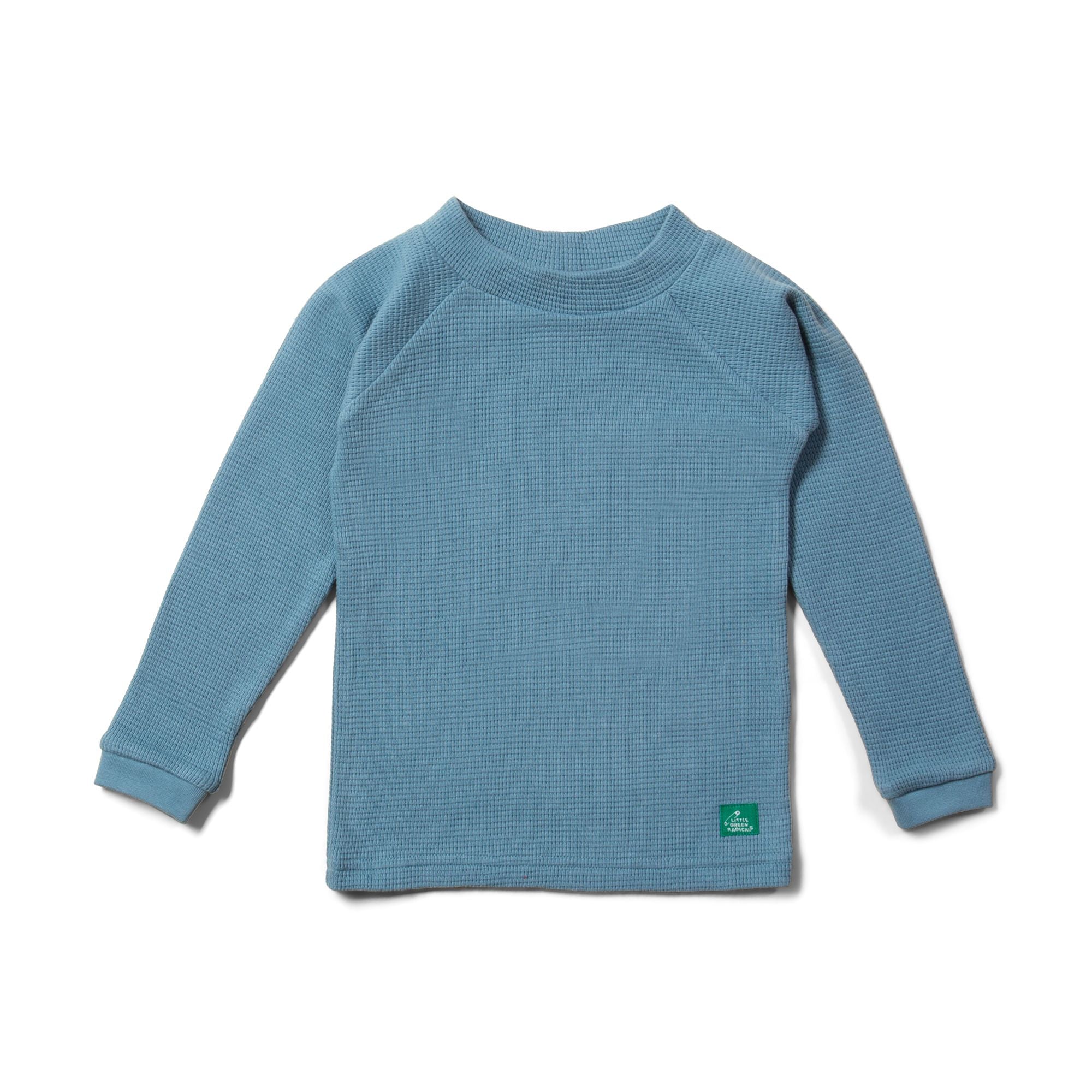 Dreamy Blue Waffle Long Sleeve Cozy Shirt-Little Green Radicals-Modern Rascals