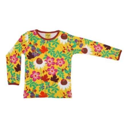 Duns Sweden Autumn Flowers Yellow Long Sleeve Shirt - Size 9-10 (140cm)-Warehouse Find-Modern Rascals